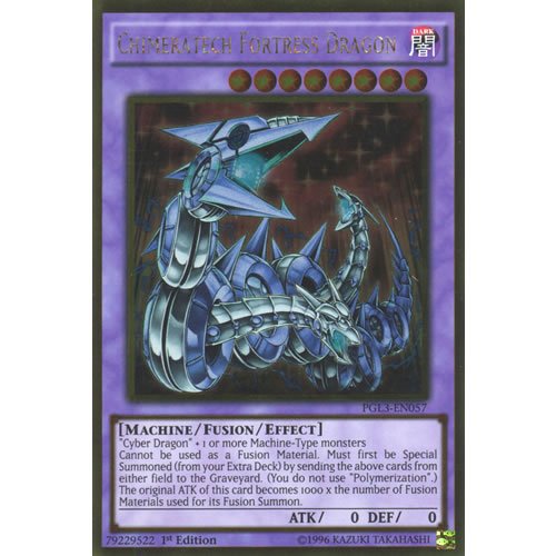 PGL3-EN057 1st Ed Chimeratech Fortress Dragon Gold Rare Card Premium Gold 3 Yu-Gi-Oh Single Card