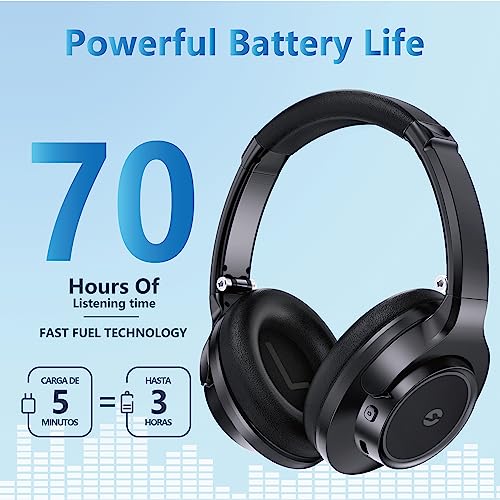 Wireless Headphones Over Ear,Headphones Wireless Bluetooth,70H Playtime and 3 EQ Wireless Headphones with Microphone,Foldable Lightweight Bluetooth 5.1 Headphones for Travel/Office/Cellphone/PC