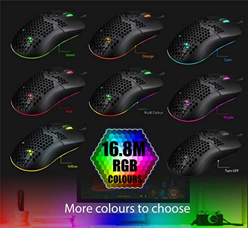 Gaming Mouse SUMVISION RAIJIN X Gaming PC Wired USB Mouse Macro Programmable Software 16.8M Colour RGB LED 30G 12,400 DPI Ergonomic Computer Mice Apple Mac Windows 11 (UK DESIGN FREE UK TECH SUPPORT)