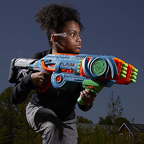 NERF Elite 2.0 Flipshots Flip-32 Blaster with 32 Dart Barrels That Flip to Double Your Firepower, 32-Dart Capacity, 32 Elite Darts