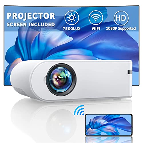 Mini Projector,YABER Wifi Phone Projector 8000 Lumens 1080P Full HD supported,Home Theater movie Projector Compatible with TV Stick, IOS/ Android Smartphone/Tablet/Laptop/PS4/DVD player