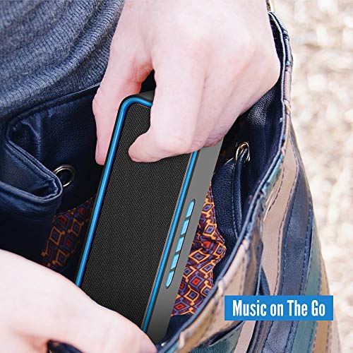 Kolaura Portable Wireless Speaker, Bluetooth 5.0 Speaker with 3D Stereo HiFi Bass, 1500mAh Battery, 12 Hour Playtime (Blue)