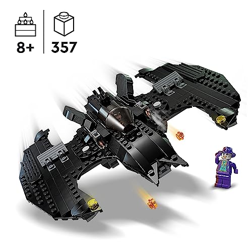 LEGO 76265 DC Batwing: Batman vs. The Joker Set, Iconic Aeroplane Toy from 1989 Film with 2 Minifigures, Classic Super Hero Playset, Birthday Gift Idea for Kids, Boys, Girls