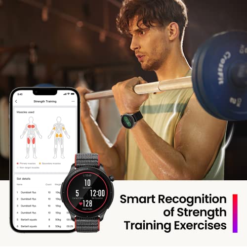 Amazfit GTR 4 Smartwatch Fitness Watch, Alexa Built-in, GPS, Sports Watch with 150 Sports Modes, Bluetooth Phone Call & Music Storage, 14-Day Battery Life, Nylon Black