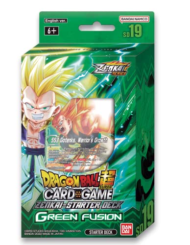 BANDAI | Dragon Ball Super CG: Zenkai Series Starter Deck (SD19) – Green Fusion | Card Game | Ages 6+ | 1 Player