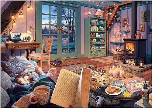 Ravensburger Cozy Retreat 500 Piece Large Format Jigsaw Puzzle for Adults - Every Piece is Unique, Softclick Technology Means Pieces Fit Together Perfectly
