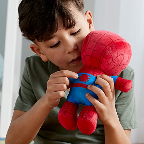 Disney Store Official Spider-Man Small Soft Toy, 28cm/11”, Kids Plush Cuddly Toy Figure with Embroidered Details, Stuffed Character Doll, Suitable for Ages 0+