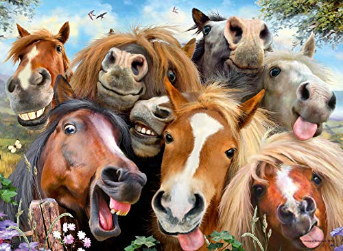 Ravensburger Selfies Horsing Around 500 Piece Jigsaw Puzzle for Adults & for Kids Age 10 and Up