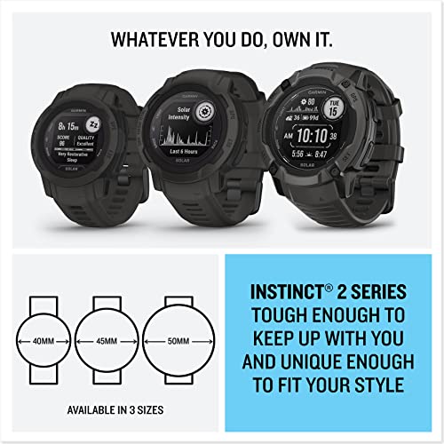 Garmin Instinct 2S SOLAR, Smaller Rugged GPS Smartwatch, Built-in Sports Apps and Health Monitoring, Solar Charging and Ultratough Design Features, Mist Grey