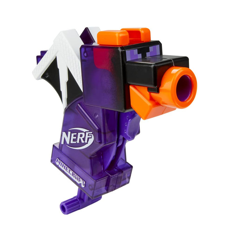 Nerf MicroShots Minecraft Ender Dragon Mini Blaster, Minecraft Dragon Mob Design, Includes 2 Official Nerf Elite Darts, Priming Handle, Multicolor