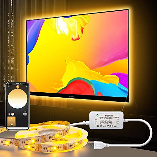 ZigBee 3.0 USB RGBWW LED Strip Light Dimmable Kit,9.8ft Smart TV Backlights Work with Hub Bridge Echo Plus,APP/Alexa Voice Control RGB Cold White Warm White 5V RGBCCT LED Lights for Ambiance Lighting