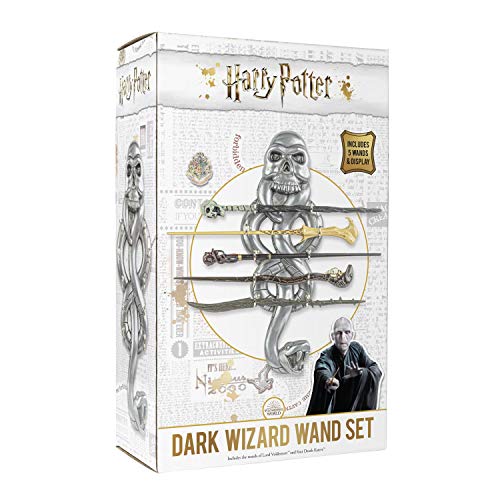 The Noble Collection The Dark Wizard Wand Set - 17in (43cm) PVC Dark Wizard Wand With Prismatic Bookmark - Officially Licensed Harry Potter Film Set Movie Toy