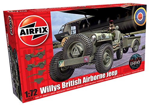 Airfix A02339 Willys MB Jeep-1:72 Scale Model Kit, Multi-Color