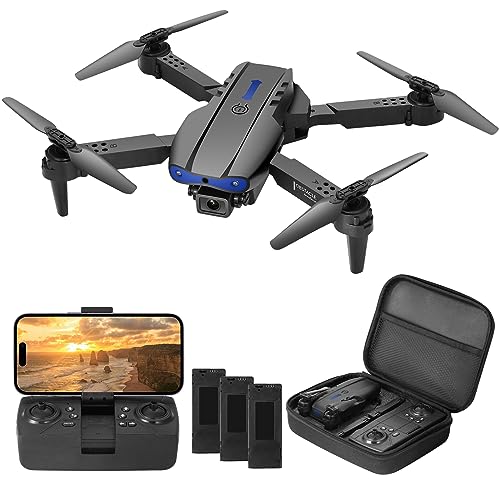 JOJODAN Mini Drone with Camera for Kids - Foldable RC Quarcopter with 3 Rechargeable Batteries Headless Mode One Key Flying 3D Flips Gift for Kids