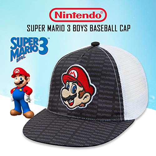 Nintendo Boys Super Mario Baseball Cap - Age 4-7 Black, Black, Boys