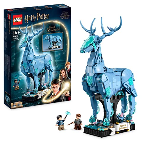 LEGO 76414 Harry Potter Expecto Patronum 2-in-1 Set, Build Stag and Wolf Animal Figures, Build-Rebuild-and-Display Model, Magical Gifts for Teenage Girls, Boys, Women, Men