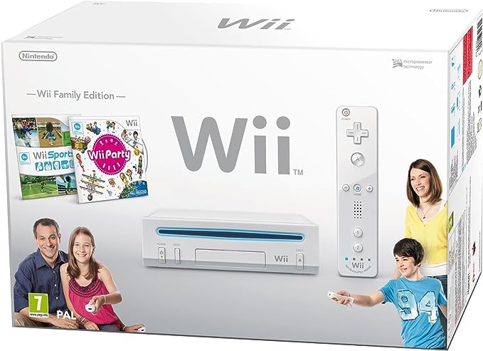 Wii Console (White) with Wii Party