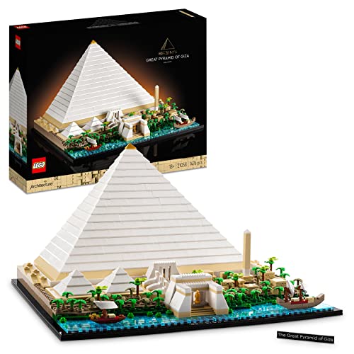 LEGO 21058 Architecture Great Pyramid of Giza Set, Home Décor Model Building Kit, Gift Idea for Adults, Men, Women, Mum, Dad, Creative Activity, Famous Landmarks Collection