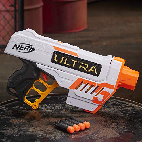 Nerf Ultra Five Blaster - 4-Dart Internal Clip, 4 Nerf Ultra Darts, Dart Storage - Compatible Only with Nerf Ultra Darts