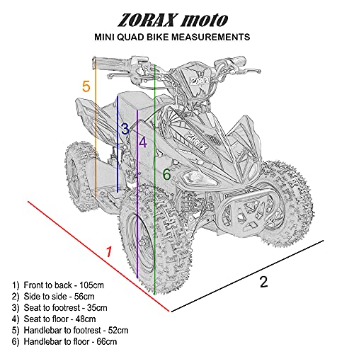 Zorax 36V 1000W Pink 6'' Tyre Battery Powered Kids Mini ATV Quad Bike (Foot Brake - 3 Speeds - LED Light - Forward/Neutral/Reverse - CE Approved - MAX Capacity: 65KGS) Children's Electric Ride on