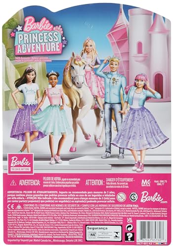 Barbie Princess Adventure Doll in Princess Fashion with Pet Puppy, 2 Pairs of Shoes, Tiara and 4 Accessories, for 3 to 7 Year Olds - GML76