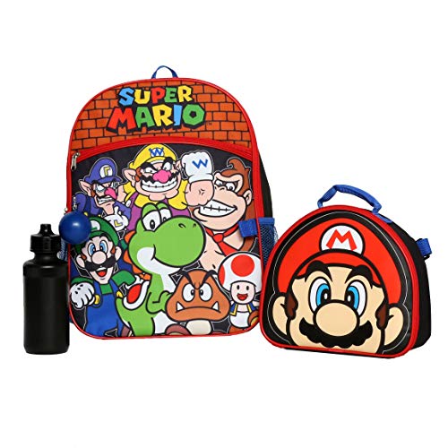 Boys 4PC Super Mario Licensed Backpack and Lunch Set