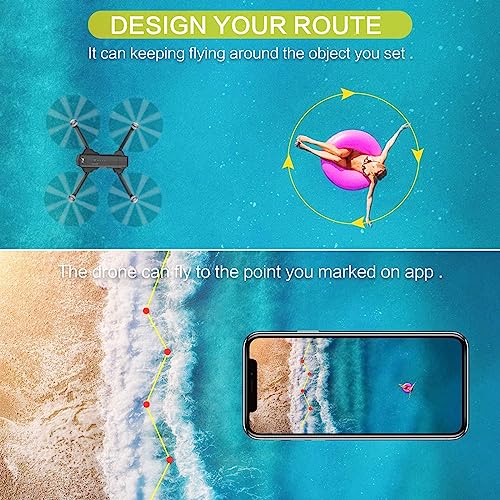 Foldable Drone with PV Live Video FHD Camera for Adults, Headless Mode, Altitude Hold, RC Quadcopter with Carrying Case, Great Gift Toy for Birthdays Holidays Christmas