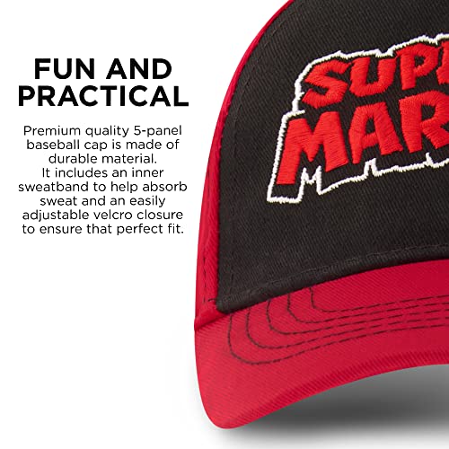 Nintendo Boys Super Mario Kids Baseball Hat, Little Cap, Age 4-7, Red