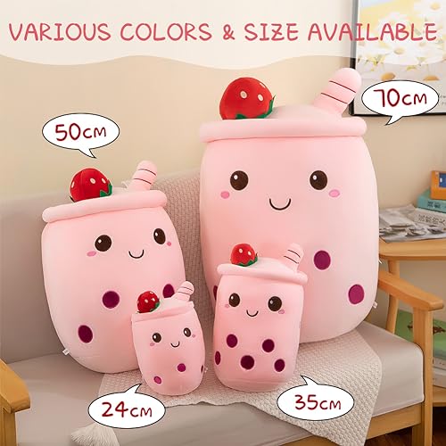 Bubble Tea Plush Pillows, Cute Boba Plushies Soft Toys Giant Boba Stuffed Animal pillow for Boba Lovers (Green, 35cm)