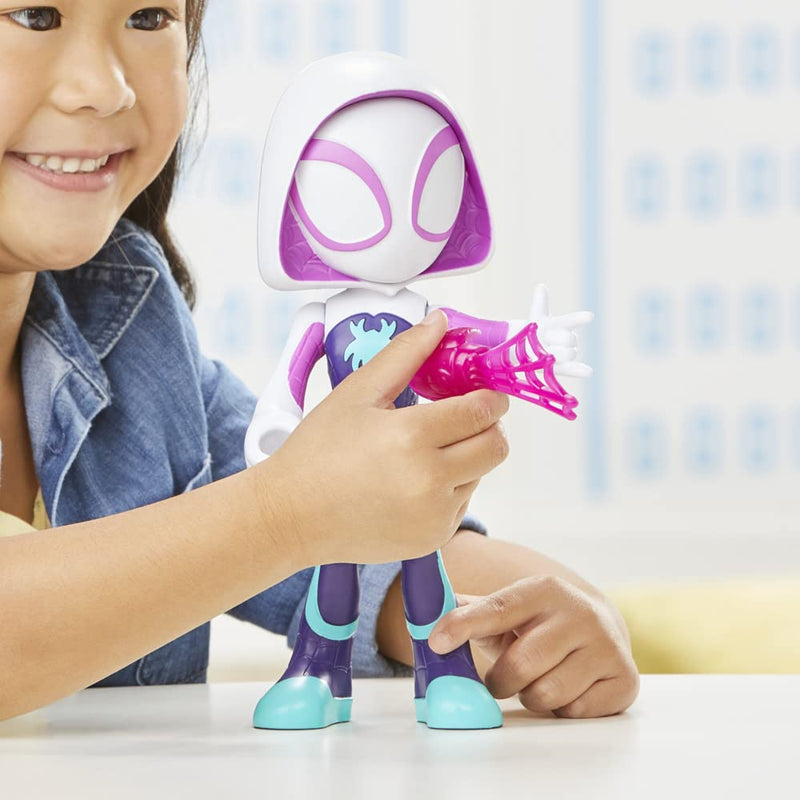 Marvel Hasbro Spidey and His Amazing Friends Supersized Ghost-Spider Action Figure, Preschool Super Hero Toy, Kids Ages 3 and Up, Multicolor