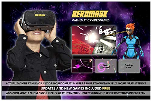 VR Headset + Maths educational games [times tables subtraction…] for kids 5 6 7 8…12 years old [Fun games] VR Maths set [3D glasses] Cool for girls and boys Learning toys