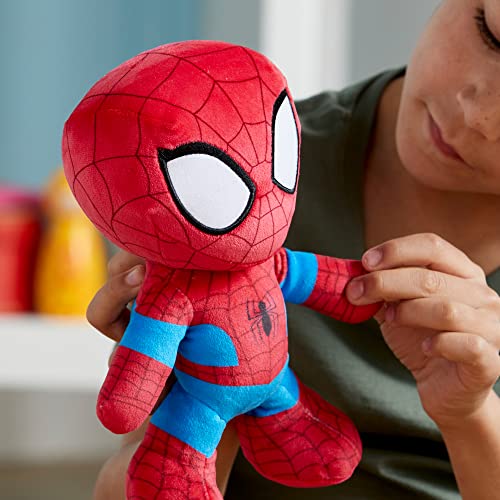 Disney Store Official Spider-Man Small Soft Toy, 28cm/11”, Kids Plush Cuddly Toy Figure with Embroidered Details, Stuffed Character Doll, Suitable for Ages 0+