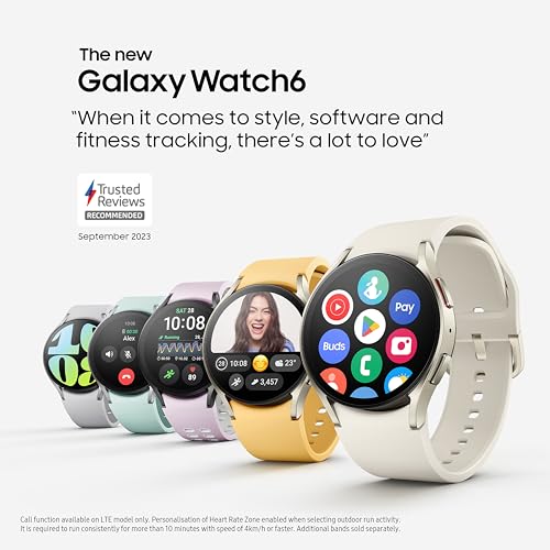 Samsung Galaxy Watch6 Smart Watch, Fitness Tracker, LTE, 44mm, Graphite, 3 Year Extended Manufacturer Warranty (UK Version)