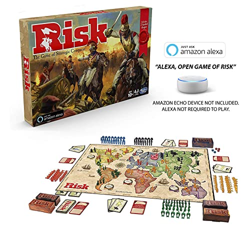 Risk Game With Dragon; For Use With Amazon Alexa; Strategy Board Game Ages 10 And Up; With Special Dragon Token