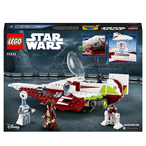 LEGO 75333 Star Wars Obi-Wan Kenobi’s Jedi Starfighter, Buildable Toy with Taun We Minifigure, Droid Figure and Lightsaber, Attack of the Clones Set