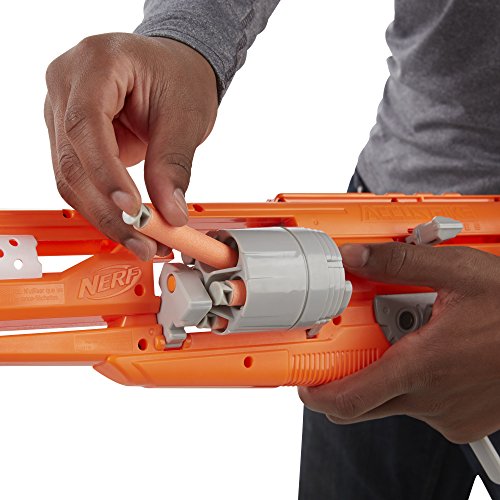 NERF AlphaHawk Accustrike Elite Blaster, Revolving 5-Dart Drum, 10 Official AccuStrike Elite Darts Designed For Greater Accuracy, For Kids Ages 8 And Up, Multicolor