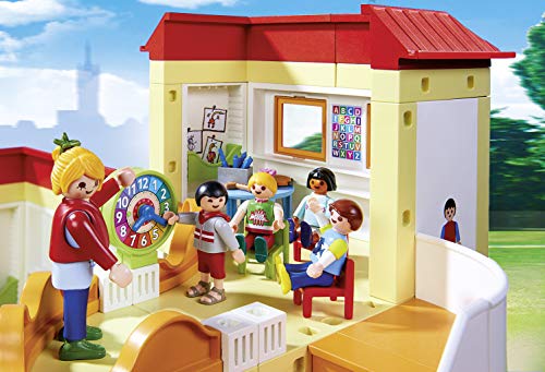 Playmobil 5567 City Life Sunshine Preschool with Functional Blackboard and Clock Hands, educational toy, fun imaginative role play, playset suitable for children ages 4+