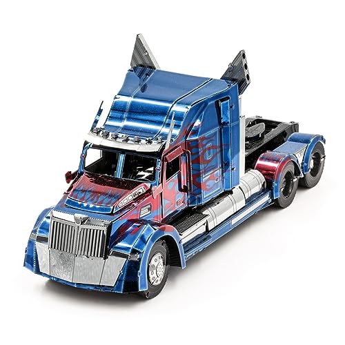 Metal Earth Fascinations Premium Series Transformers Optimus Prime Western Star 5700 Truck 3D Metal Model Kit Bundle with Tweezers