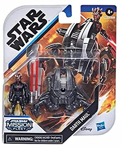 Star Wars Hasbro Mission Fleet Gear Class Darth Maul Sith Probe Pursuit 6-cm-scale Figure and Vehicle, Children Aged 4 and Up,