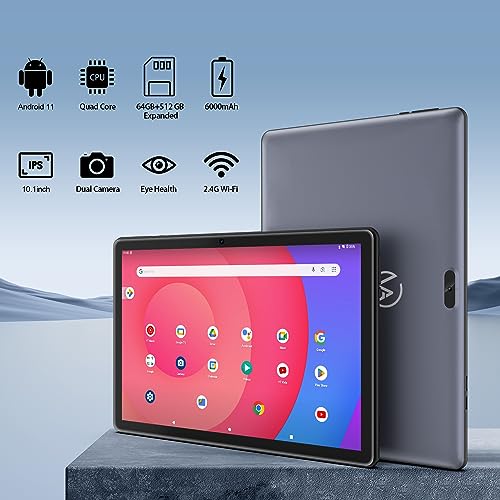 VASOUN Tablet 10 inch, Android 11 Tablet, 3GB RAM 64GB ROM,1280 x 800 HD IPS Display, 1.6GHZ Quad Core Processor, Dual Camera, Bluetooth, Tablet with WIFI