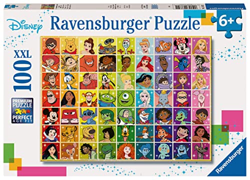 Ravensburger Disney Pixar Disney & Pixar Colour Palette Jigsaw Puzzles for Kids Age 6 Years Up - 100 Pieces XXL - Gifts for Children