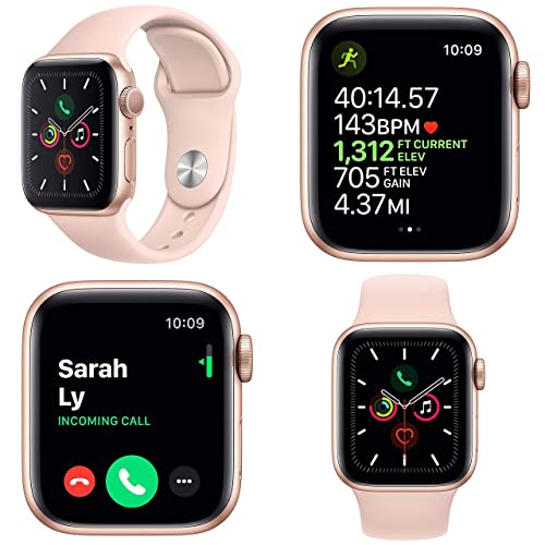 Apple Watch Series 4 (GPS, 40mm) - Gold Aluminium Case with Pink Sand Sport Band (Renewed)