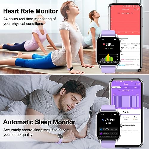 Smart Watch for Men Women Answer/Make Calls, 1.85" Smartwatch, Fitness Watch with Heart Rate Sleep Monitor, Step Counter, 100+ Sports, IP68 Waterproof Fitness Smartwatches Compatible with Android IOS