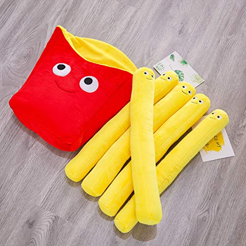 BSOMAM French Fries Plush Toy,Cartoon Pizza Hamburg Plush Throw Pillow Toy Sofa Cushion Doll Food Soft Stuffed Plush Doll Decompression Toy Birthday Gift (French fries)