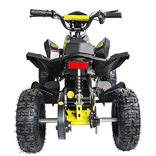 Zorax 36V 1000W Yellow 6'' Tyre Battery Powered Kids Mini ATV Quad Bike (Foot Brake - 3 Speeds - LED Light - Forward/Neutral/Reverse - CE Approved - MAX Capacity: 65KGS) Children's Electric Ride on