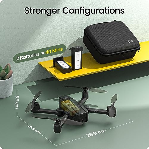 Holy Stone HS440 Foldable FPV Drone with 1080P WiFi Camera for Adults and Kids; Voice and Gesture Control RC Quadcopter with 2 Batteries for 40 Mins flight, Auto Hover, Gravity Sensor, Carrying Case