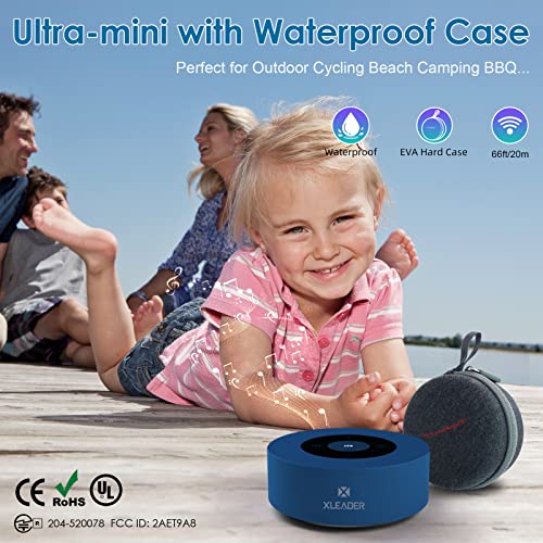 [Smart Touch] Wireless Speaker XLeader SoundAngel A8 (3rd Gen) Mini Portable Bluetooth Speaker with Waterproof Case HD Sound Mic TF Card Aux Perfect for Shower Room Car Beach Camping Gift Sea Blue…