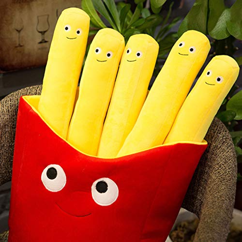 BSOMAM French Fries Plush Toy,Cartoon Pizza Hamburg Plush Throw Pillow Toy Sofa Cushion Doll Food Soft Stuffed Plush Doll Decompression Toy Birthday Gift (French fries)