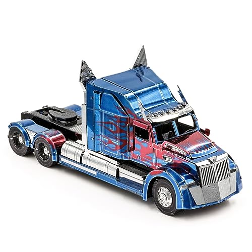 Metal Earth Fascinations Premium Series Transformers Optimus Prime Western Star 5700 Truck 3D Metal Model Kit Bundle with Tweezers