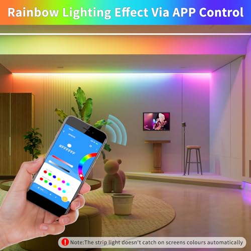 PAUTIX USB RGB Smart IC COB LED Strip 2m, 5V 360LEDs Colour-Changing Pixel Addressable RGB LED Tape Lights, Music Sync APP Control for TV Cabinet Mirror Bedroom Kitchen DIY Lighting